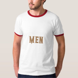 カスタムテキストライトブラウンカラーベーシックリンガー メンズ Tシャツ