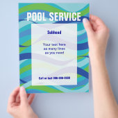 カスタムテキスト付きのプールサービス チラシ (手)