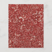 カスタムテキスト付きの偽の赤いグリッター テクスチャの外観 チラシ (裏面)