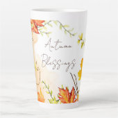 カスタムテキスト付きの紅葉 , カフェラテマグ (正面)