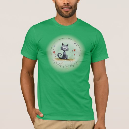 カスタムテキスト付きのDANIELペプチド、猫デザイン Tシャツ (正面)