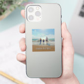 カスタムテキスト付きオリジナル写真ステッカー シール (スマートフォン)