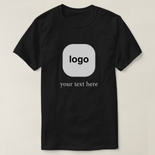 カスタムテキスト付きミニマルロゴデザイン Tシャツ