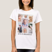 カスタムテキスト付き7枚写真コラージュ Tシャツ (正面)