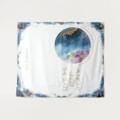 カスタムテキスト付き 天体 コスモス フォト バックドロップ タペストリー (正面(横))