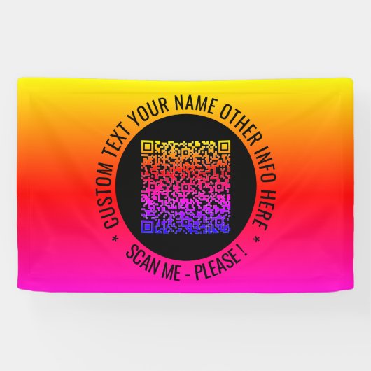 カスタムテキスト付きQRコードスキャンバナーテンプレート 横断幕 (横)
