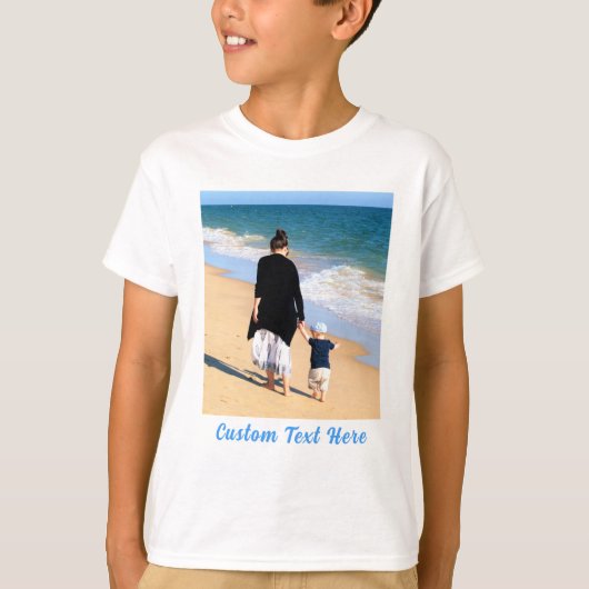 カスタムテキスト入りかわいい赤ちゃんとママの写真Tシャツ Tシャツ (正面)