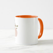 カスタムテキスト入りウォーターカラーのカボチャ マグカップ (正面右)