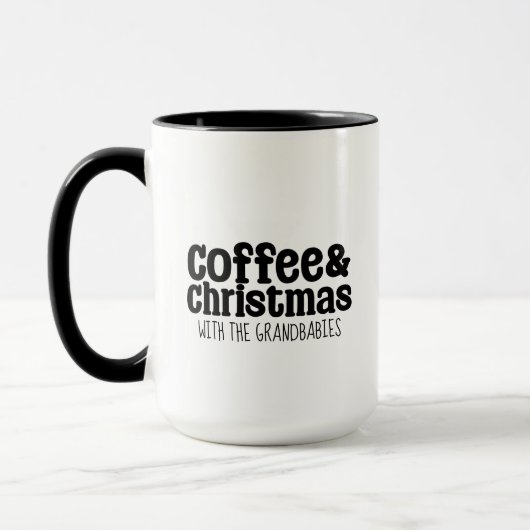 カスタムテキスト入りコーヒー＆クリスマス マグカップ (左)