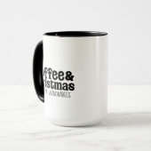 カスタムテキスト入りコーヒー＆クリスマス マグカップ (正面左)