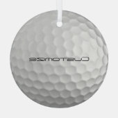 カスタムテキスト入りゴルフボール ガラスオーナメント (裏面)