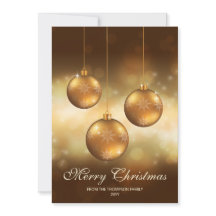 カスタムテキスト入りゴールデンイエロークリスマスオーナメント
