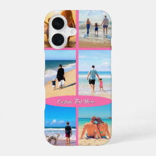 カスタムテキスト入りフォトコラージュiPhoneケース iPhone 16ケース