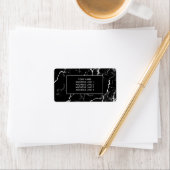 カスタムテキスト入りブラック大理石調テクスチャー ラベル (インサイチュ)