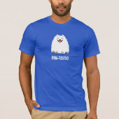 カスタムテキスト入りポメラニアン大好きデザイン Tシャツ (正面)