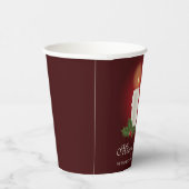 カスタムテキスト入りレッドクリスマスキャンドル 紙コップ (右)