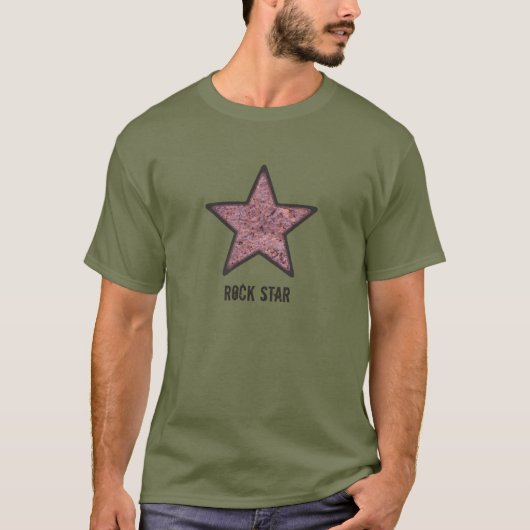 カスタムテキスト入りロックな星のテクスチャー Tシャツ (正面)