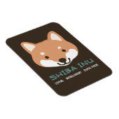 カスタムテキスト入り柴犬のキャラクター マグネット (右側)