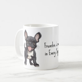 カスタムテキスト入り 🐶フレンチブルドッグの子犬 コーヒーマグカップ
