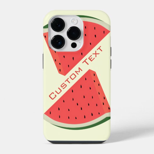 カスタムテキスト名と色のスイカ iPhoneケース (裏面)