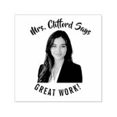 カスタムテキスト顔写真先生 セルフインキングスタンプ (デザイン)