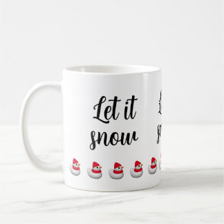 カスタムテキスト かわいい小さいスノーダック | 雪だるまの冬 コーヒーマグカップ