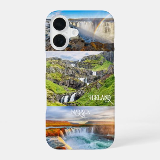 カスタムテキスト アイスランド iPhone 16ケース (裏面)