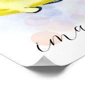 カスタムテキスト イエロー ブラック トロピカルフィッシュ 海洋 テーマ ポスター (角)