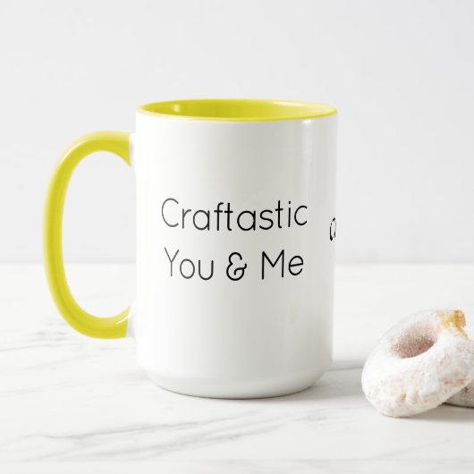 カスタムテキスト カラフルなCraftastic You&Meコンボ マグカップ (ドーナツ付き)