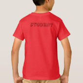 カスタムテキスト キッズTシャツ 学生 赤 レッド 半袖Tシャツ 少年 Tシャツ (裏面)
