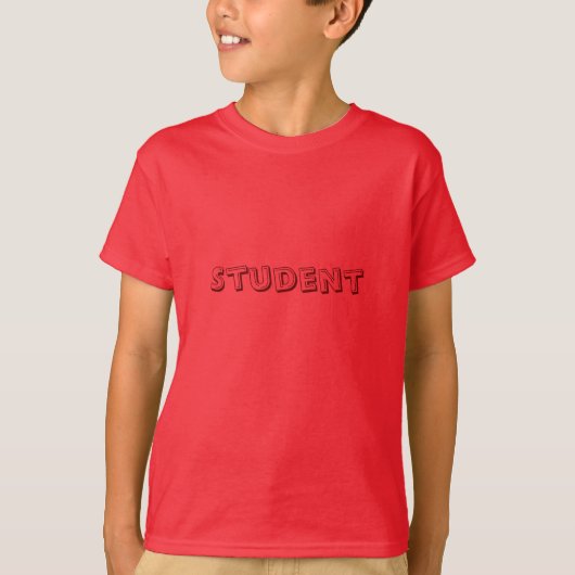 カスタムテキスト キッズTシャツ 学生 赤 レッド 半袖Tシャツ 少年 Tシャツ (正面)