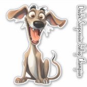 カスタムテキスト、🐶クレイジー 🤪 ウィペット シール (正面)