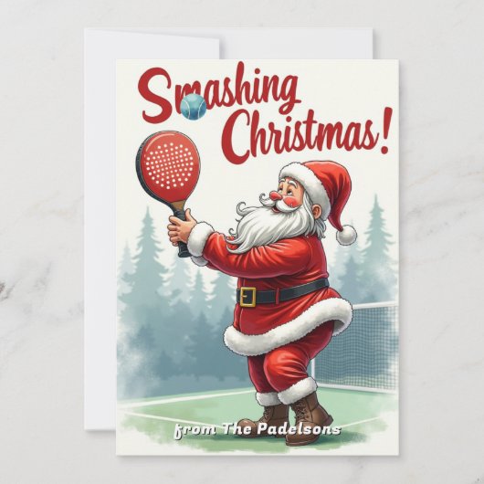 🎾🎄カスタムテキスト、サンタのスマッシュショット シーズンカード (正面)