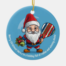 🎾🎄カスタムテキスト ジングルスマッシュ セラミックオーナメント