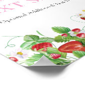 カスタムテキスト |ストロベリースイートベビーシャワー ポスター (角)