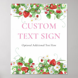 カスタムテキスト |ストロベリースイートベビーシャワー ポスター