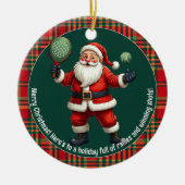 🎾🎄カスタムテキスト デッキ・ザ・コート セラミックオーナメント (正面)