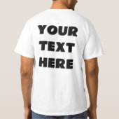 カスタムテキスト バックメッセージ Tシャツ (裏面)