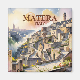 カスタムテキスト マテーラ イタリア 旅行 サッシ・ディ・マテーラ マグネット