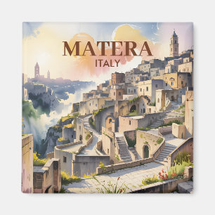 カスタムテキスト マテーラ イタリア 旅行 サッシ・ディ・マテーラ マグネット
