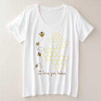 カスタムテキスト ラブ・ユー・ベイビー かわいいグラフィックアート プラスサイズTシャツ