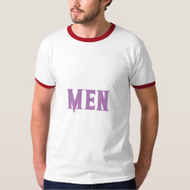 カスタムテキスト ラベンダー色 メンズベーシックリンガー Tシャツ