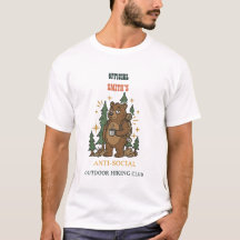 カスタムテキスト レトロキャンプベアTシャツ