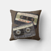 カスタムテキスト | レトロラブミュージックカセットMixtape クッション (裏面)
