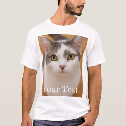 カスタムテキスト 写真 パーソナライズ Tシャツ (正面)