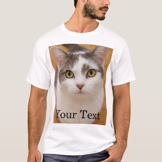 カスタムテキスト 写真 パーソナライズ Tシャツ (正面)
