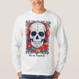 カスタムテキスト 青と赤 死者の日 Tシャツ