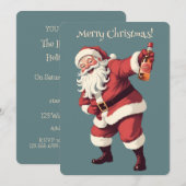 カスタムテキスト 面白い 酔っ払ったサンタ 招待状 (正面/裏面)
