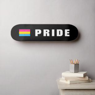 カスタムテキストLGBTQレインボーパンセクシャルプライドフラグ スケートボード