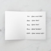 カスタムテコンドプリンセスパーティの招待状 招待状 (内部)